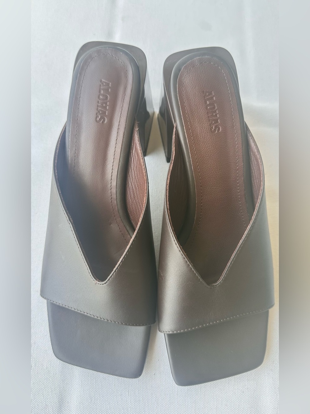 Alohas Seychelles Women's Brown Leather Square-Toe Mule Size 37 - Picture 9 of 11